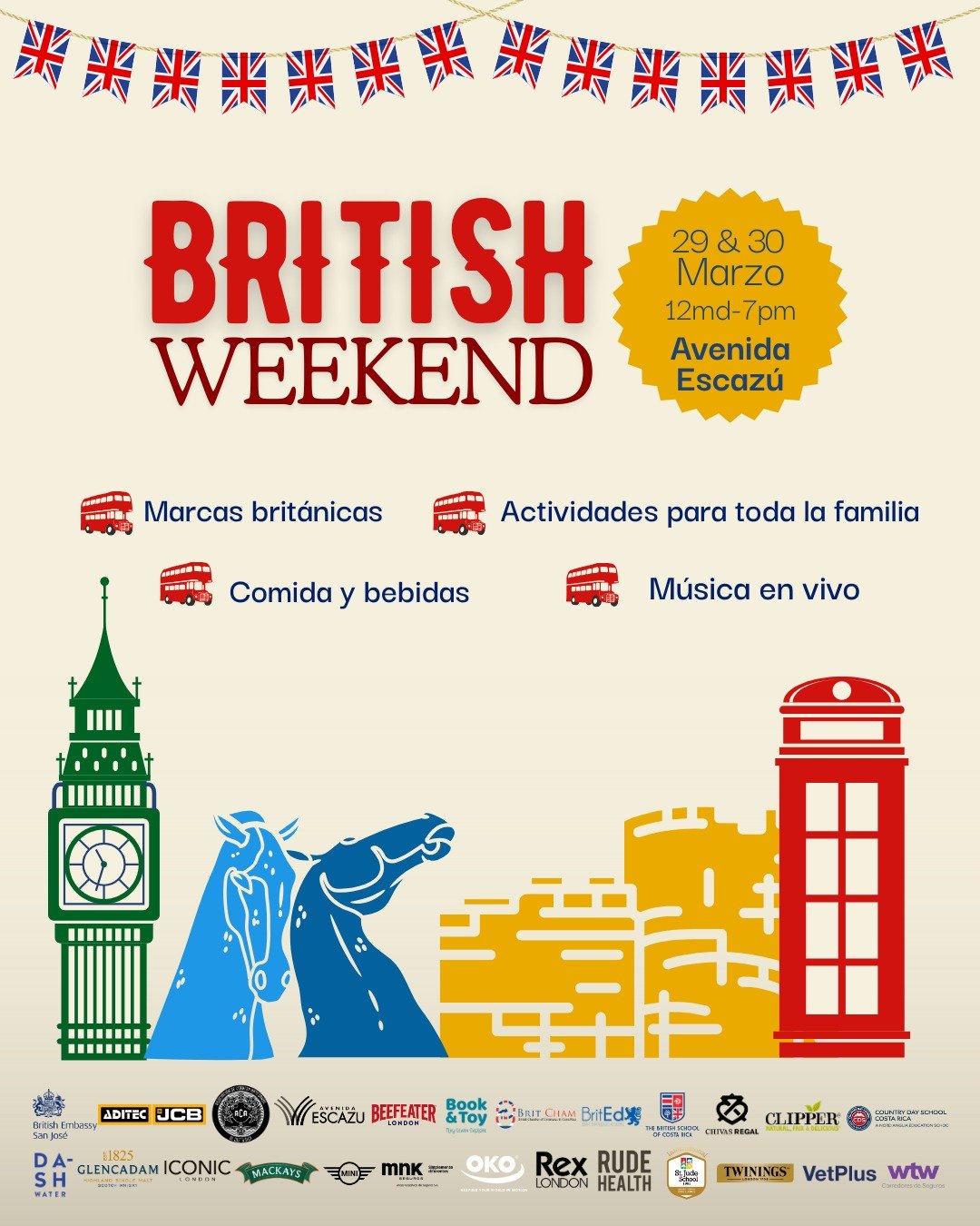 Vestidos de gala de Avenida Escazú para un fin de semana británico.
