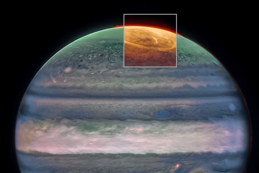 Los telescopios Webb y Hubble observaron simultáneamente las auroras de Júpiter, pero, por alguna razón, no captaron la misma imagen.