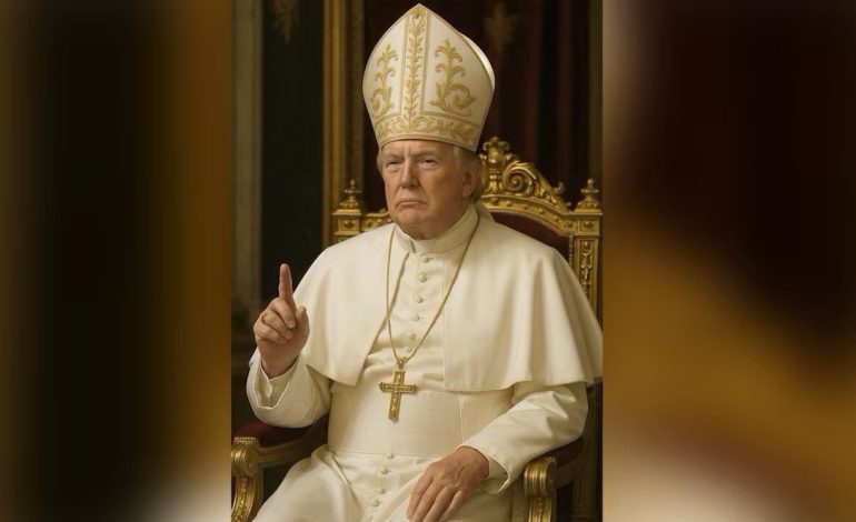 Trump genera controversia al publicar una imagen de IA donde aparece como el Papa antes del cónclave.