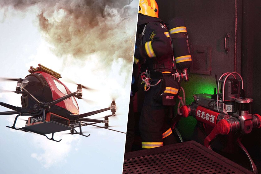 Rewrite:China ya tiene un ejército de drones y bomberos. Y luchar contra el fuego contra los cañones
